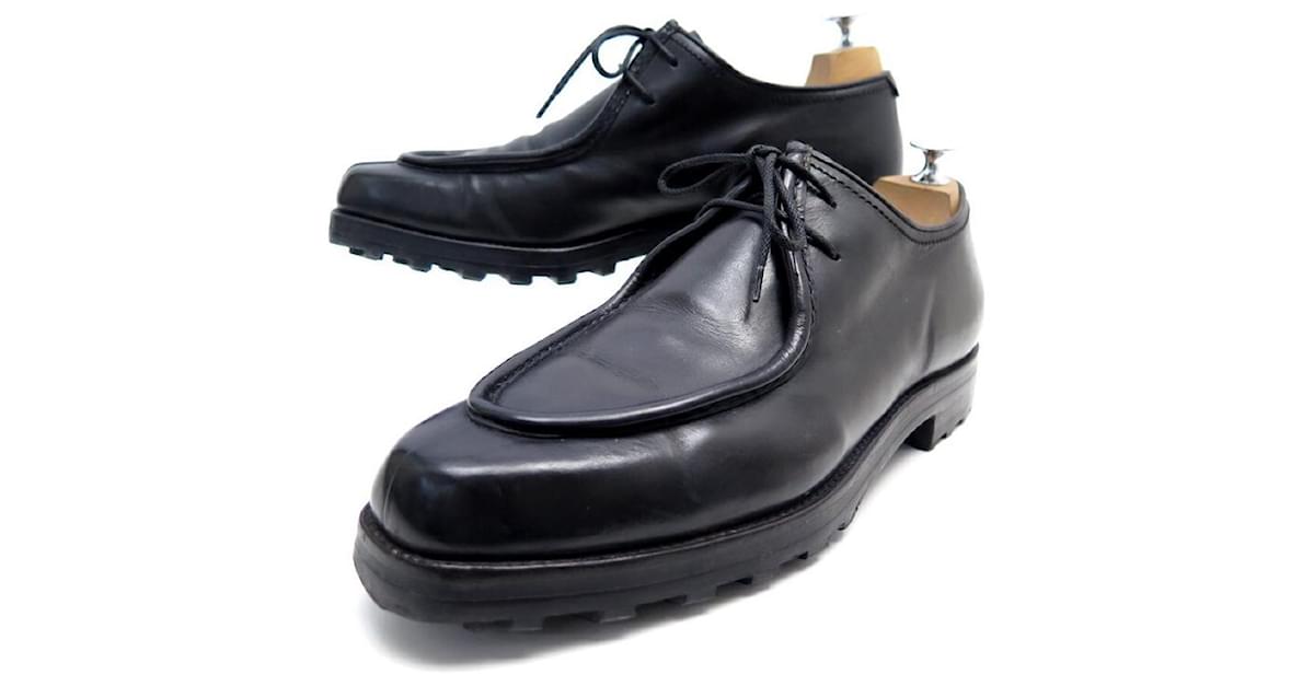 BERLUTI DERBY SHOES 2 carnations 11 45 BLACK LEATHER SHOES ref.418713 -  Joli Closet