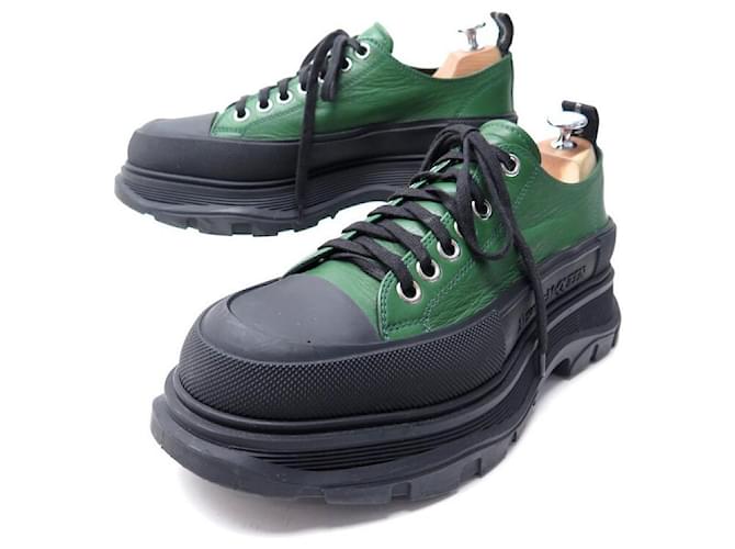 スニーカー alexander mcqueen Sea green leather Tread Slick sneakers Alexander Mcqueen Sea Green Leather Tread Slick Sneakers for