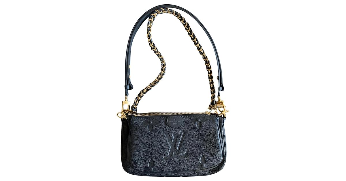 Louis Vuitton Multi Pochette accessories Black Leather ref.420809