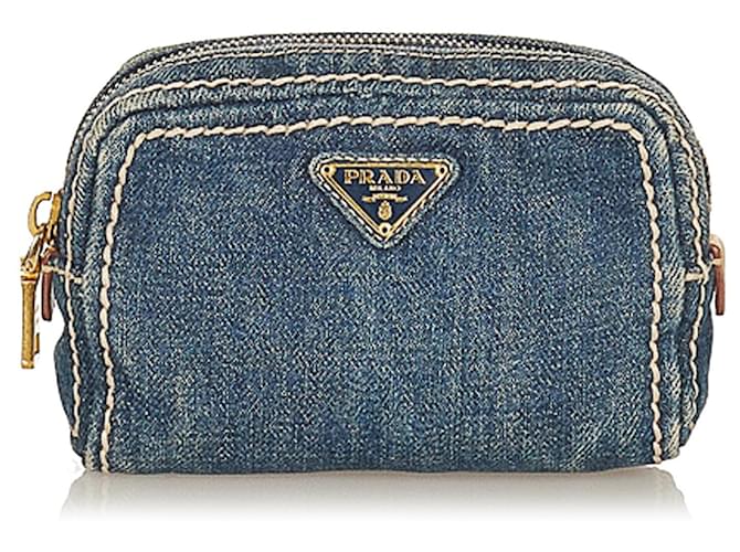 PRADA Blue Denim Pouch Bag INTO · INTO