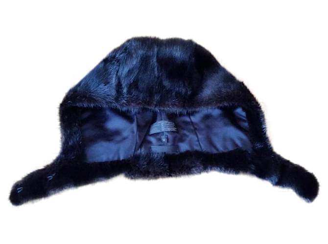 帽子 Prada Fur Hat PRADA BLACK MINK FUR HAT ref.427560 - Joli Closet