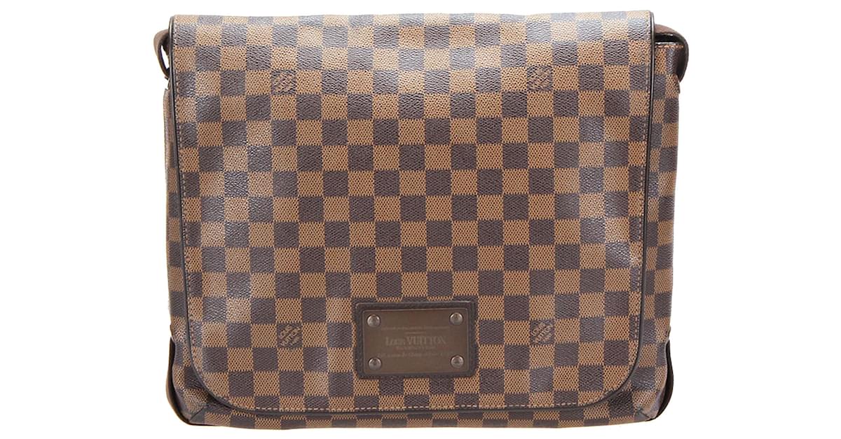 Louis Vuitton Brown Damier Ebene Brooklyn MM Leather Cloth Pony