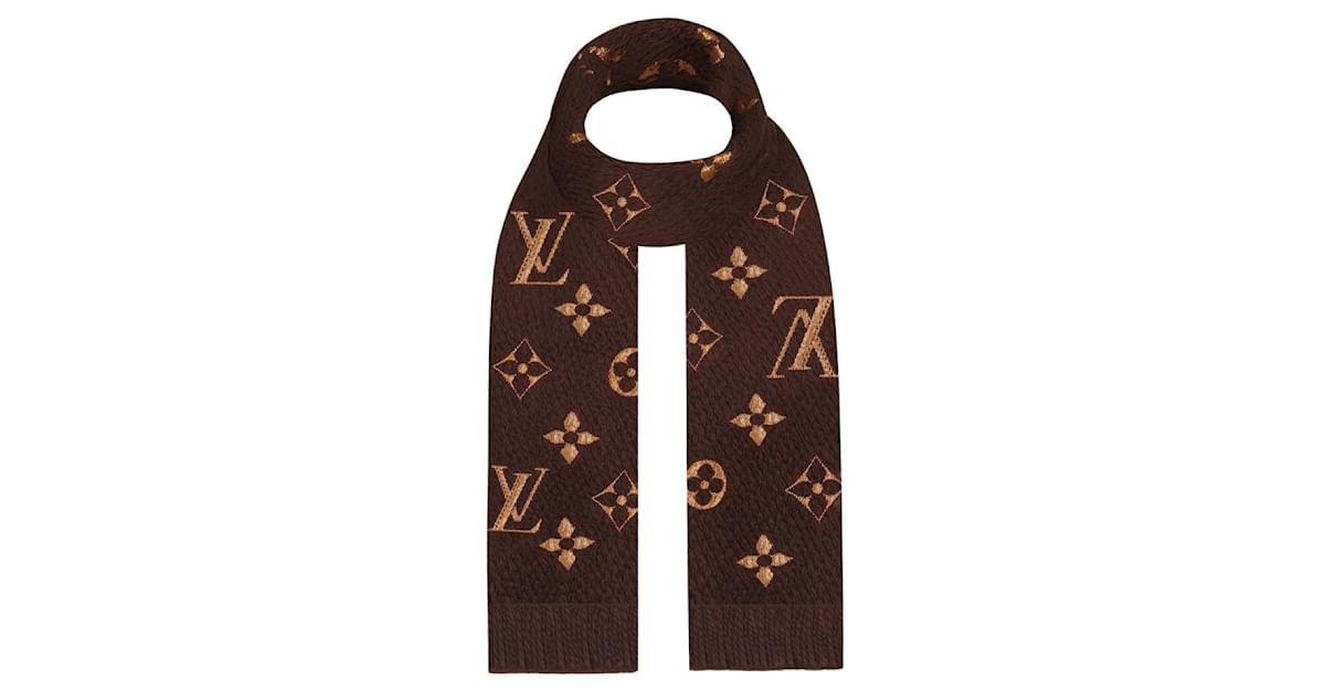Logomania silk scarf Louis Vuitton Gold in Silk - 33737502