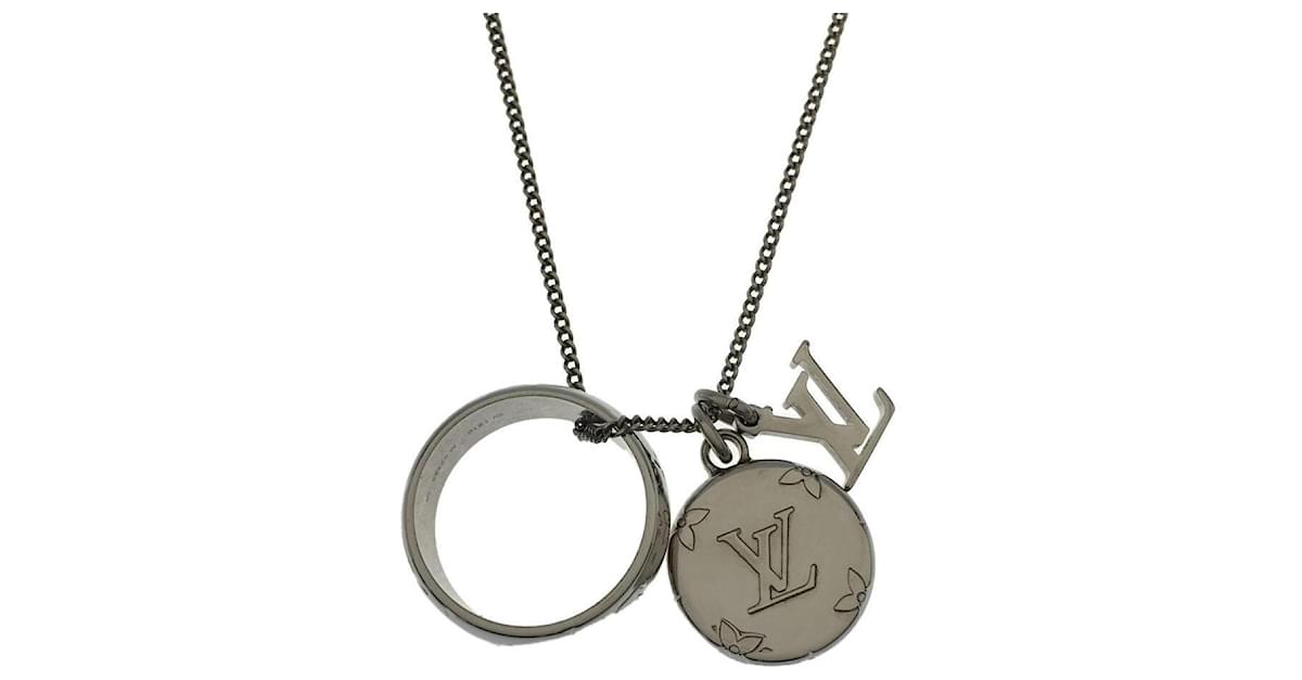 Louis Vuitton Louis Vuitton Monogram Ring Necklace Silver P14204
