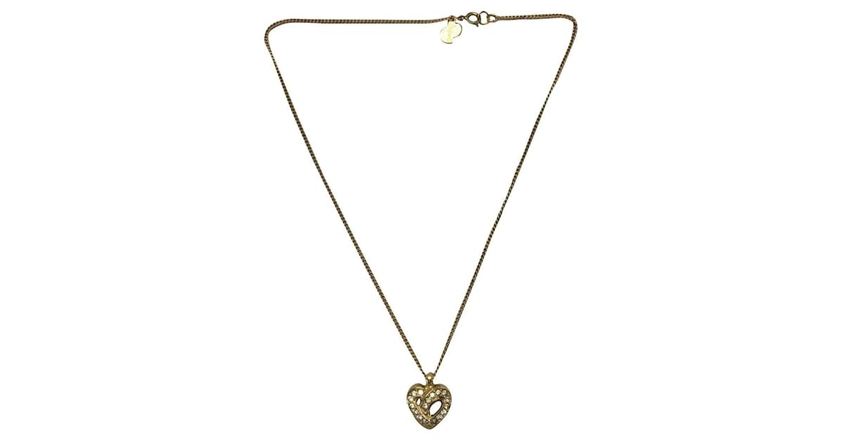 Christian Dior Heart Necklace Golden ref.430470 - Joli Closet