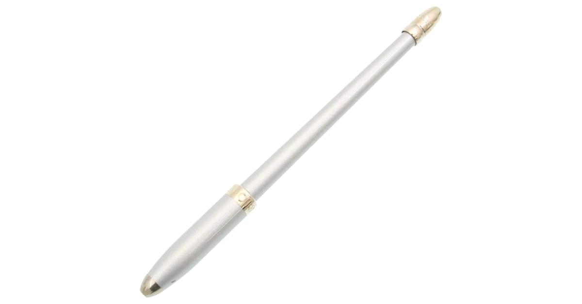 Louis Vuitton, silver metal ballpoint pen, LV tone-on-to…