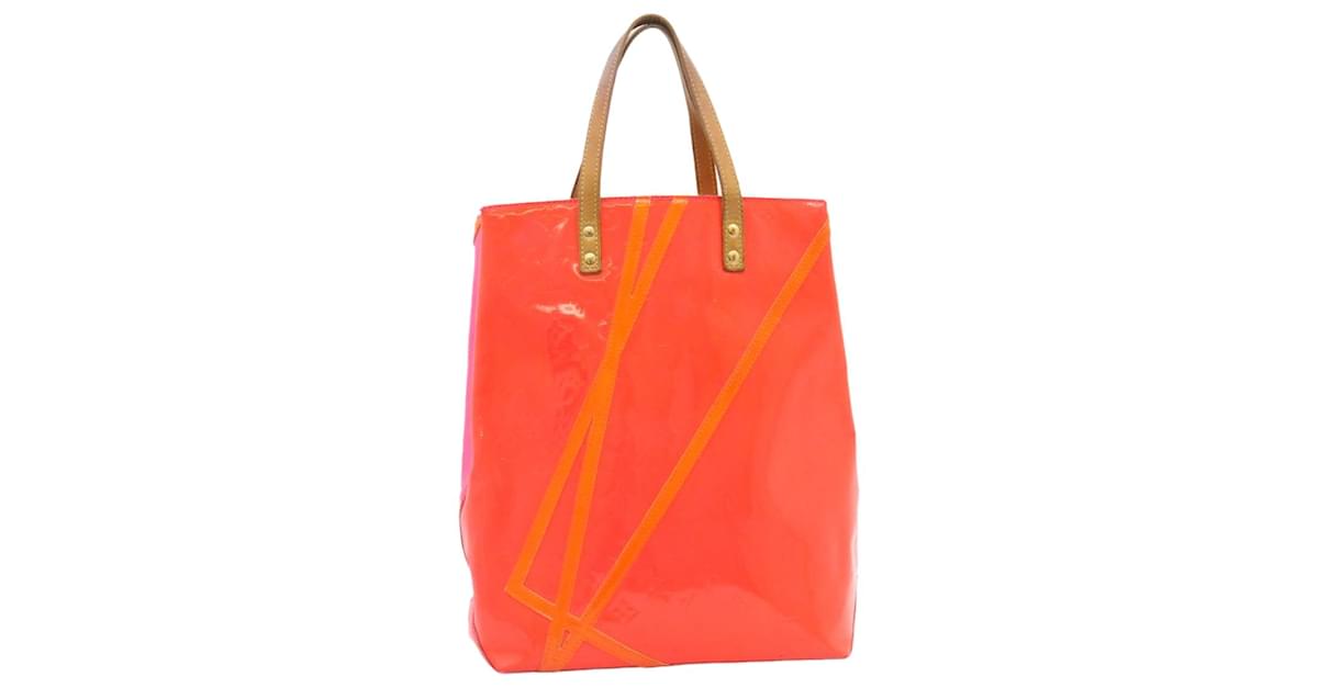 Authentic Louis Vuitton Vernis Reade MM Fluo Hand Bag Pink M91990