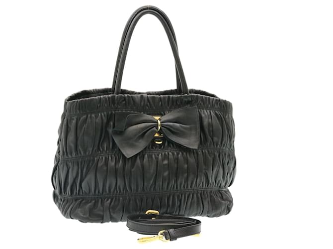 PRADA Hand Bag Leather Black Auth ar5056 ref.431109 - Joli Closet