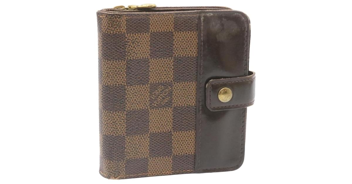 Authentic Louis Vuitton Damier Ebene Compact Zip Wallet