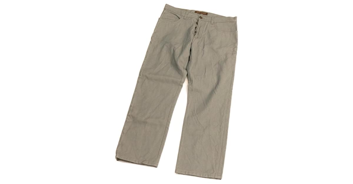 LOUIS VUITTON jeans Pants Cotton Denim Blue LV Auth ac1382
