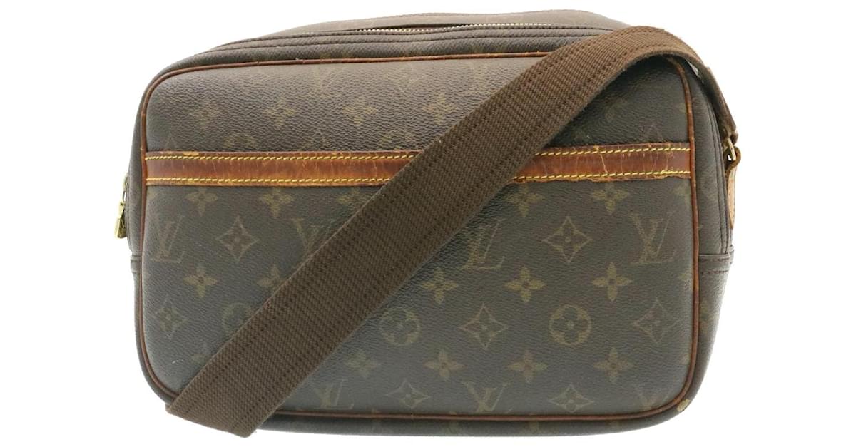 Auth Louis Vuitton Monogram Reporter Shoulder Bag Camera Bag