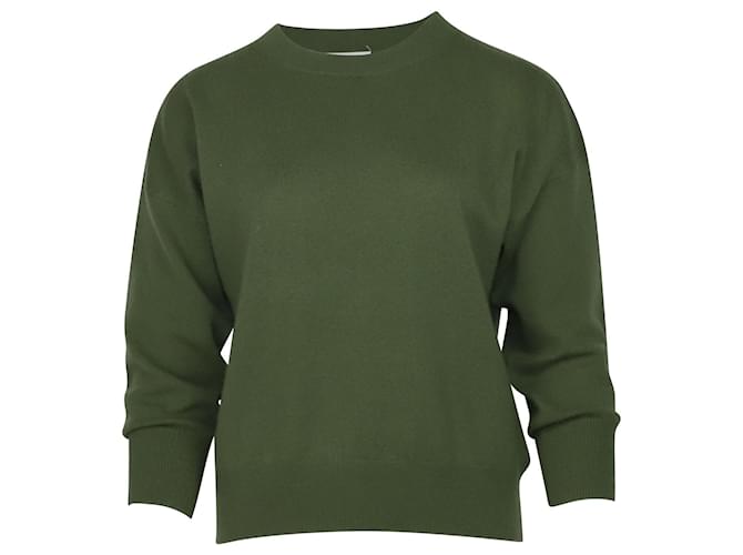 Equipment Crew Neck Sweater in Green Cashmere Wool