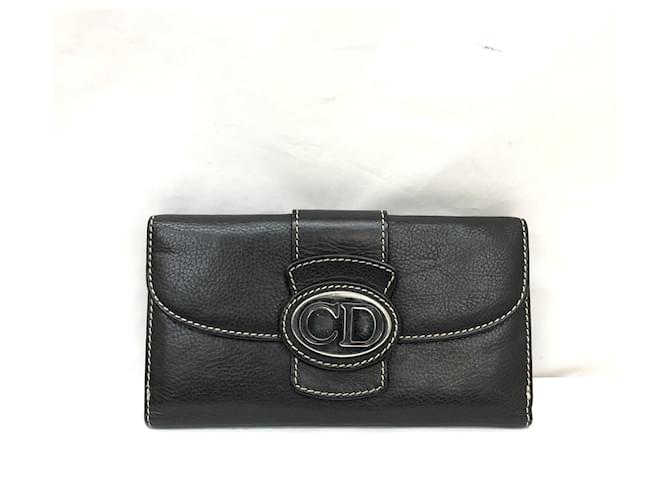 Used] Christian Dior Bi-fold wallet W hook CD logo plate