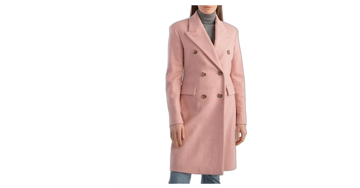 Burberry pink 2024 wool coat