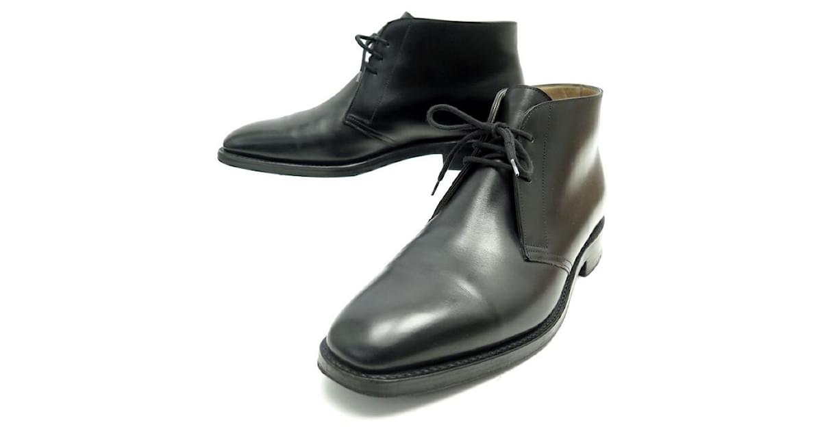 JOHN LOBB SHOES GIONO ANKLE BOOTS 7E 41 IN BLACK