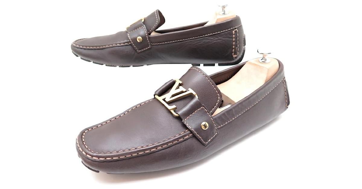 Louis Vuitton Brown Woven Leather Monte Carlo Loafers Size 41.5 Louis  Vuitton | The Luxury Closet