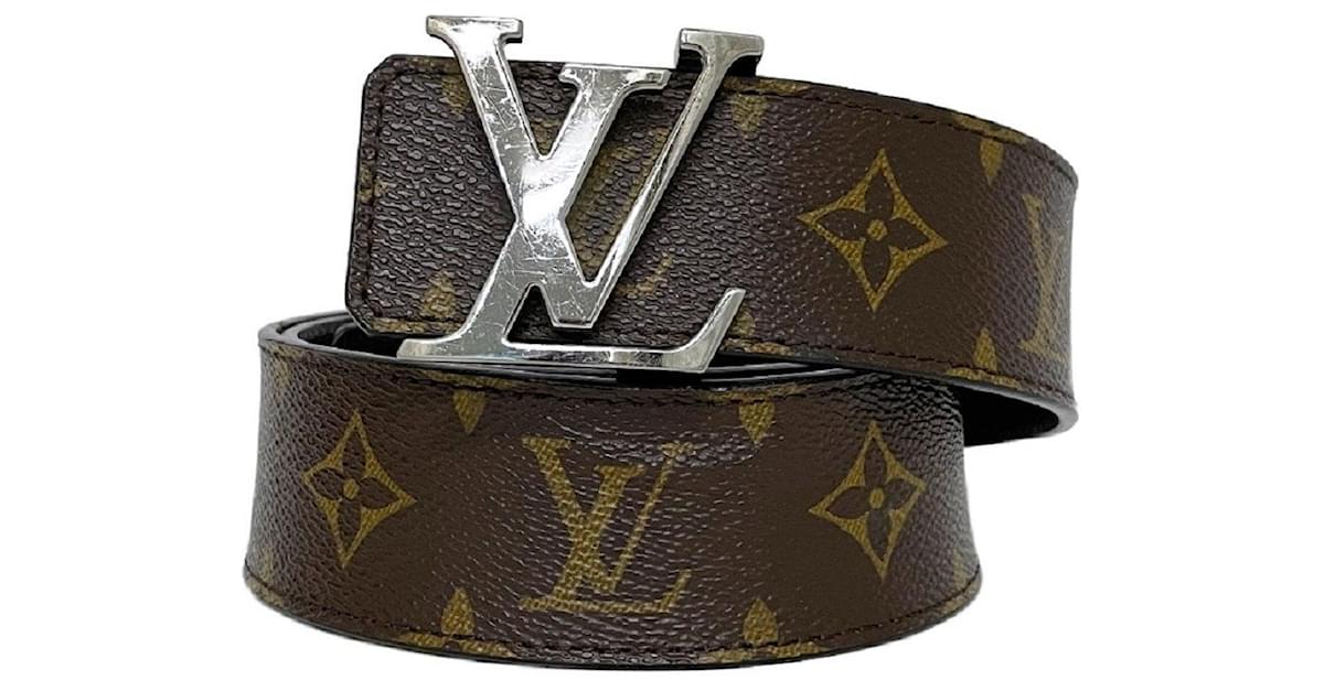 Used] Louis Vuitton Belt Saint-Hul LV Initiative Monogram M9821 Brown Black  Silver Metal Fittings Leather ref.439219 - Joli Closet