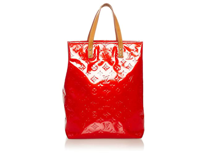 Louis Vuitton Rouge Vernis Reade MM Cuir Cuir vernis Marron Marron