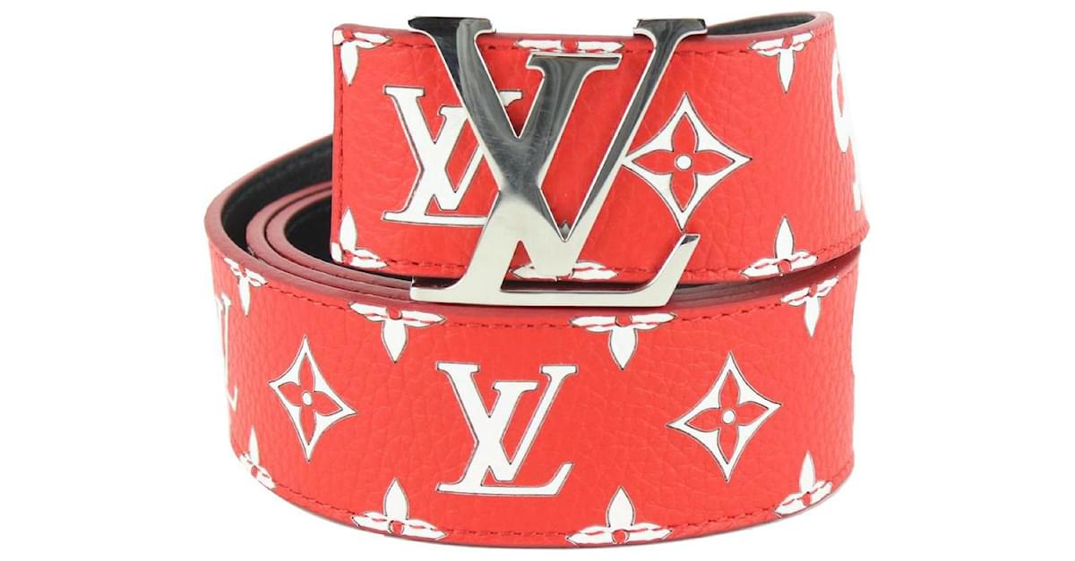 Louis Vuitton LV x Supreme 100/40 Monogram Red Initials Belt ref.439949 -  Joli Closet