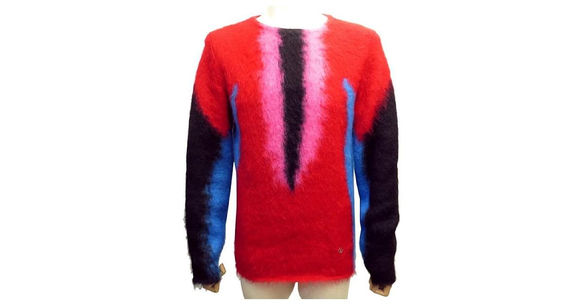 NEW SWEATER LOUIS VUITTON M 48 IN MOHAIR AND RED WOOL NEW WOOL