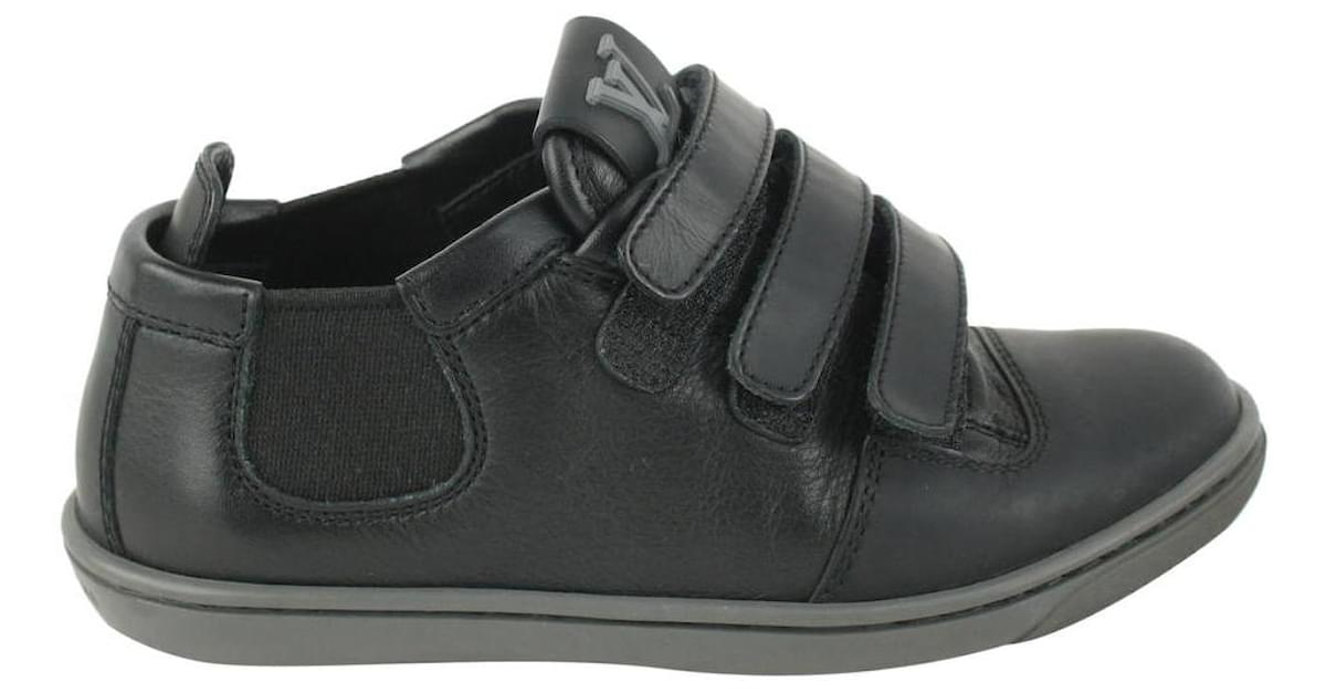 Louis Vuitton Rare Toddler Sz 25 Black Leather Slalom Sneaker