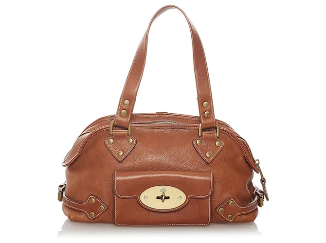 Mulberry Brown Leather Shoulder Bag Pony-style calfskin ref