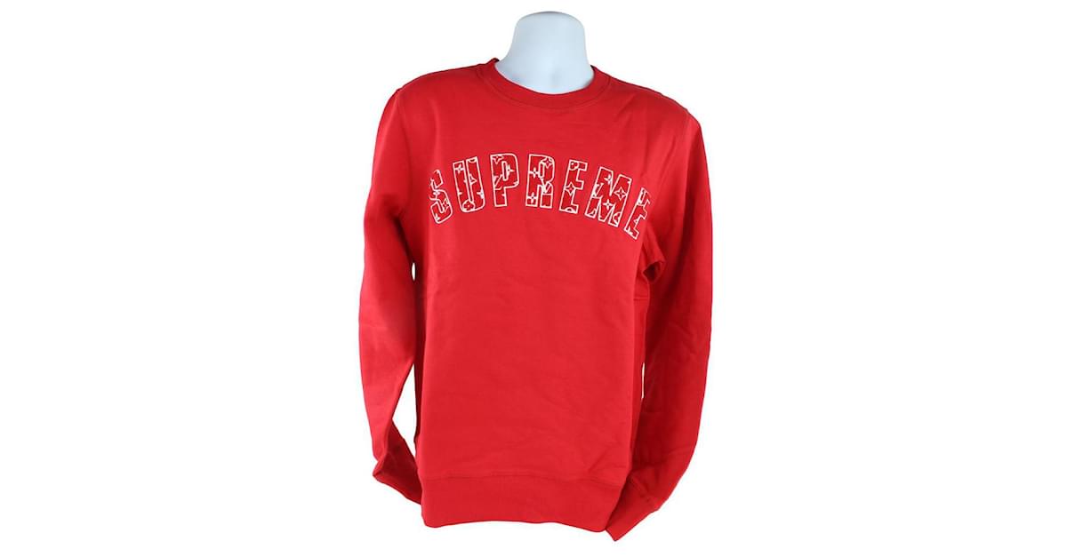 Louis Vuitton Supreme Men Arc Logo Sweatshirt XXL Red LV Embroidered  Pullover