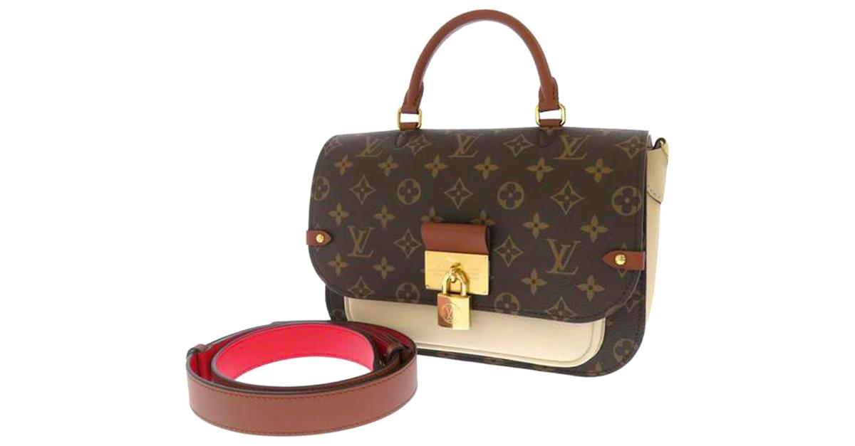 Louis Vuitton Monogram Canvas & Beige Leather Vaugirard Shoulder