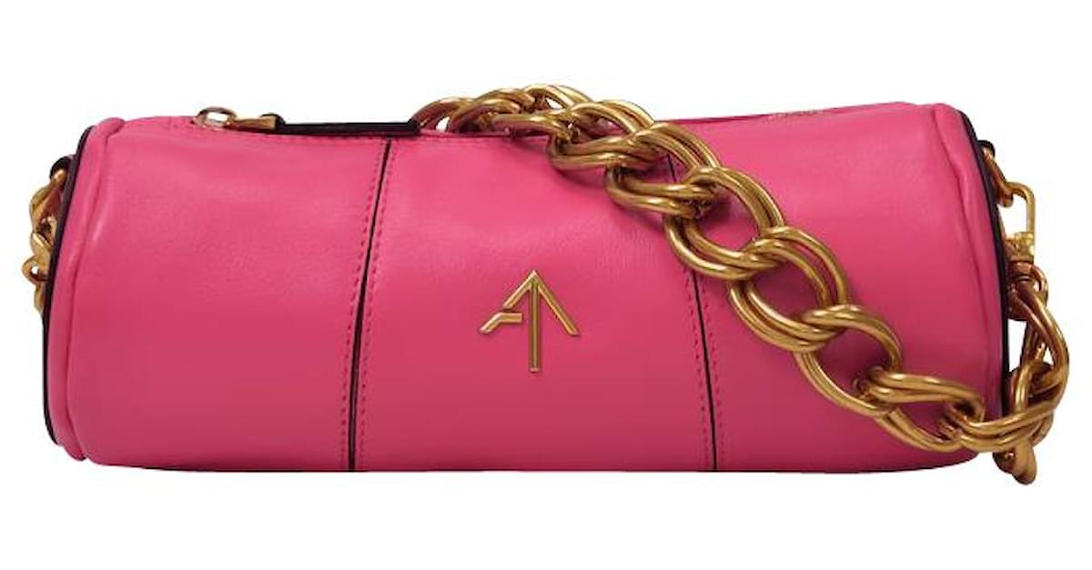 Mini Cylinder Bag in Pink Leather