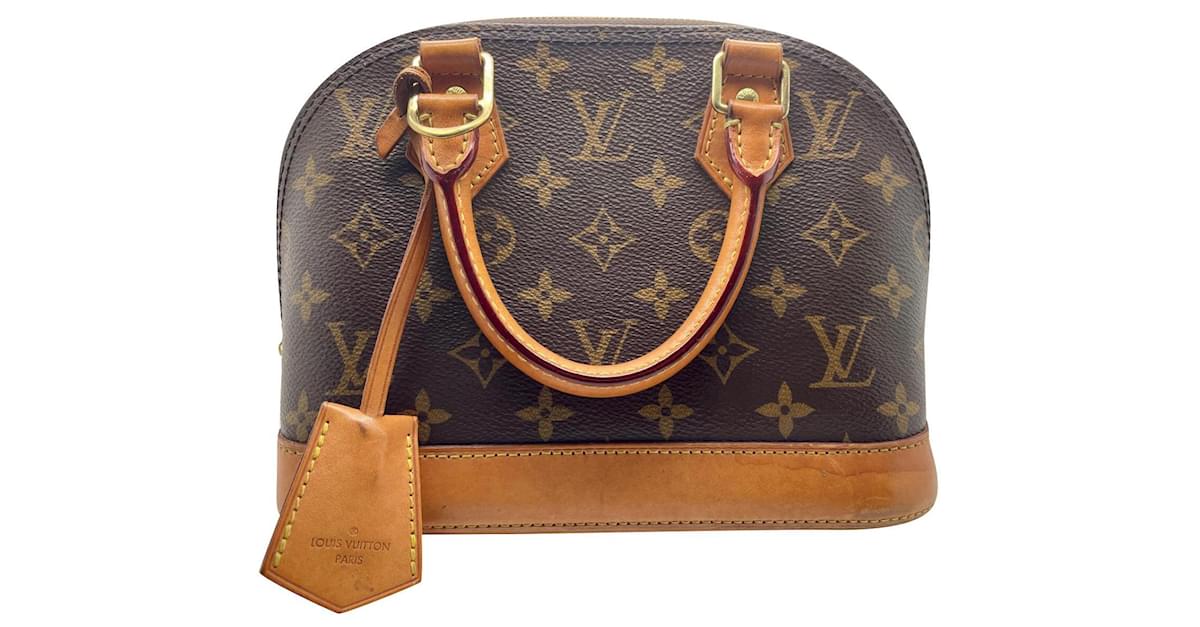 Louis Vuitton Alma bb shoulder strap Brown Leather ref.443274 - Joli Closet