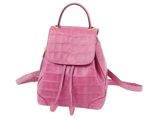 Céline Vintage Celine Bag Crocodile Croco Embossed Backpack