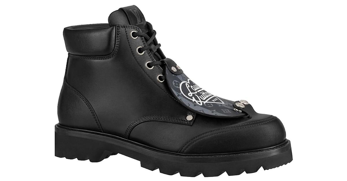 Louis Vuitton Oberkampf Nigo Vuitton boot Black Leather ref.444435