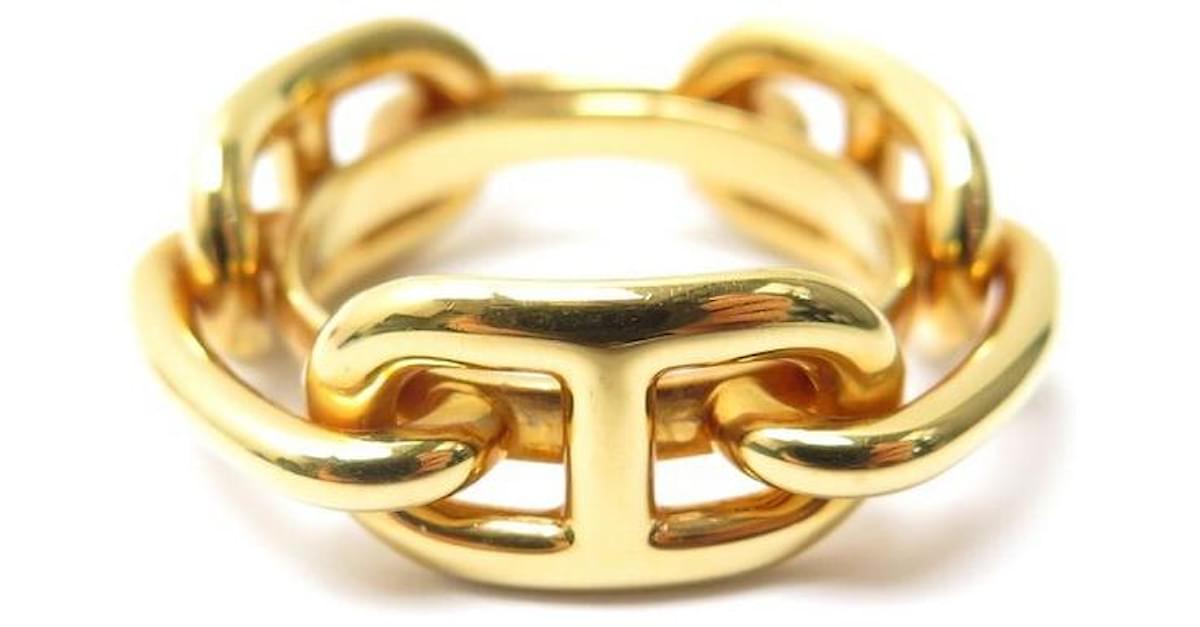 Hermès NEW HERMES SCARF RING CHAIN OF ANCHOR IN GOLD METAL SCARF RING  Golden ref.375990 - Joli Closet