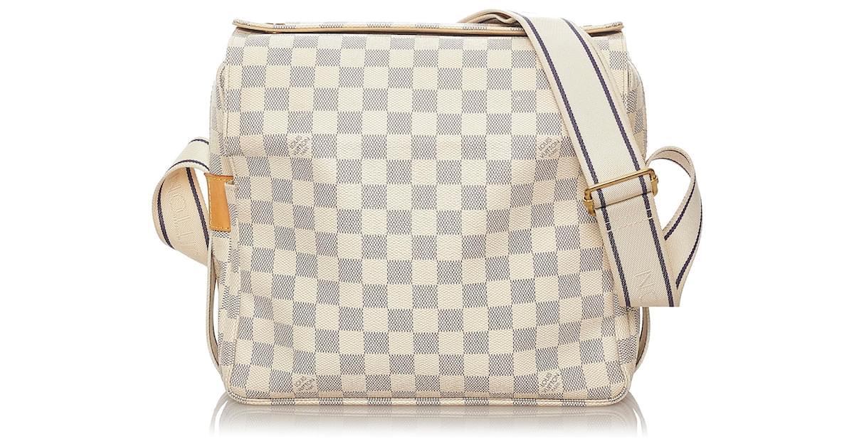 Louis Vuitton White Damier Azur Naviglio Blue Cloth ref.976345 - Joli Closet