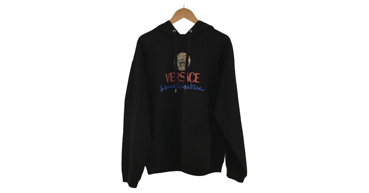 VERSACE Home Signature Hoody Medusa Hoodie XL Cotton BLK