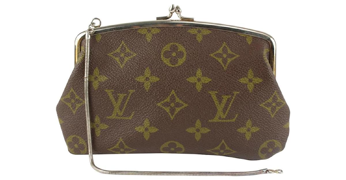 Louis Vuitton Ultra Rare Vintage Monogram Kisslock Chain Pouch