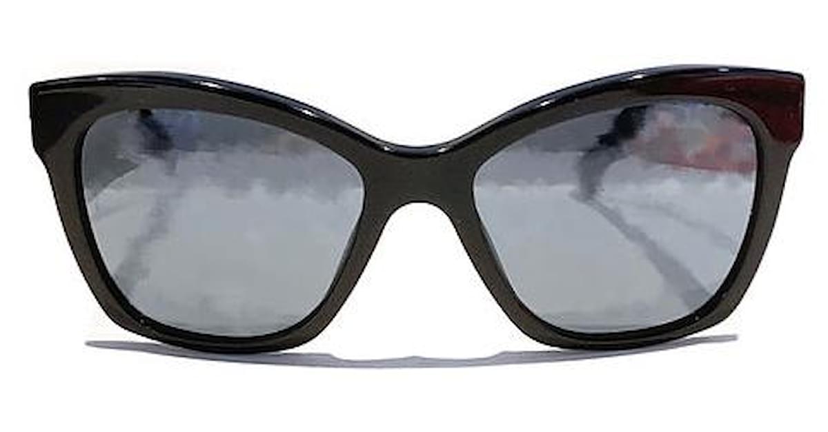 Chanel Sunglasses Butterfly Navy Blue 5313-A Coco mark Sz 56□18