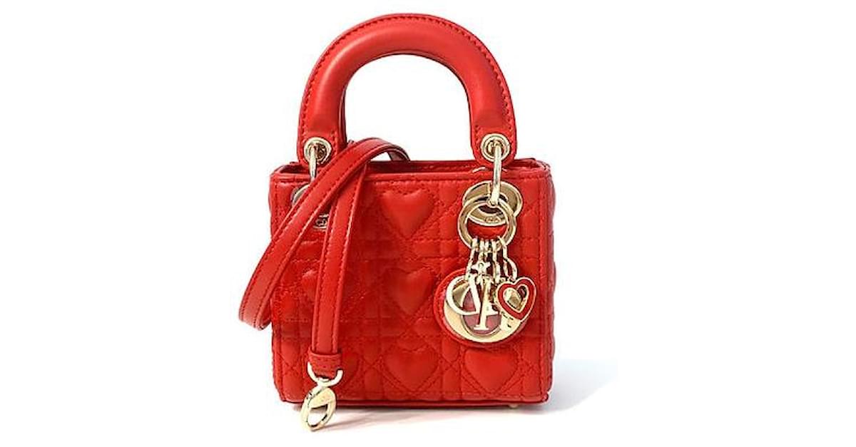 Lady Dior Micro Bag Pink Cannage Lambskin with Heart Motif