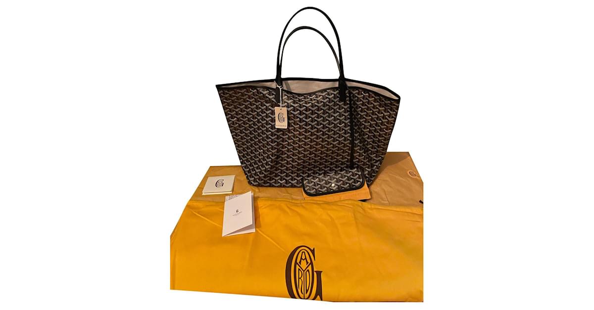 Goyard Saint Louis GM shopping bag Black Light brown Synthetic