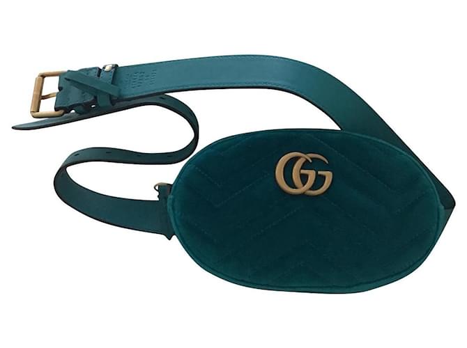 Gucci belt bag Marmont Blue Suede Joli Closet