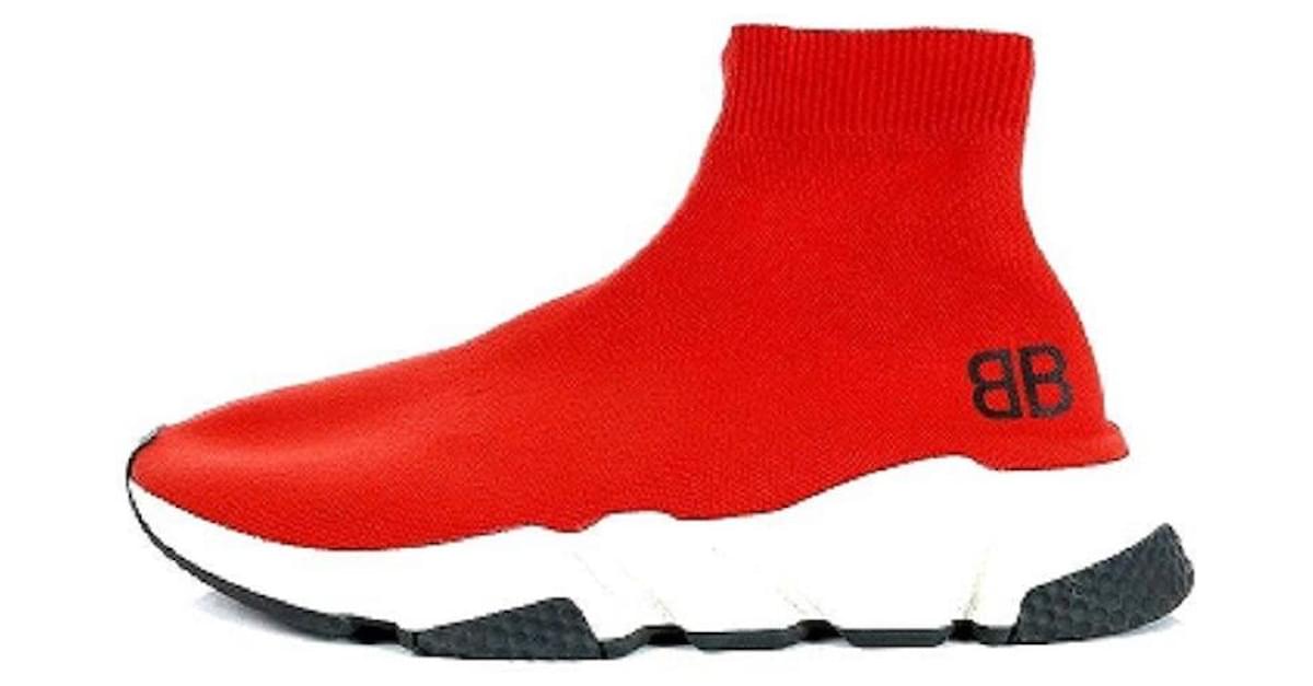 Chaussures Sneakers Balenciaga Speed 2.0 Rouge d'occasion