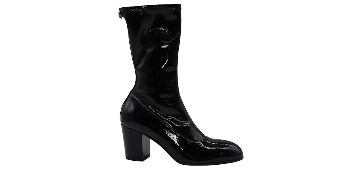 Gucci Pryntil Patent Leather Ankle Boots in Black for Men