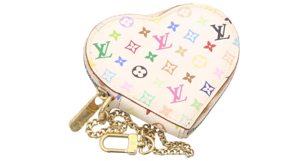 LOUIS VUITTON Multicolor Porte Monnaie Coeur Coin Purse M60040 LV Auth  th1781 White Cloth ref.377266 - Joli Closet