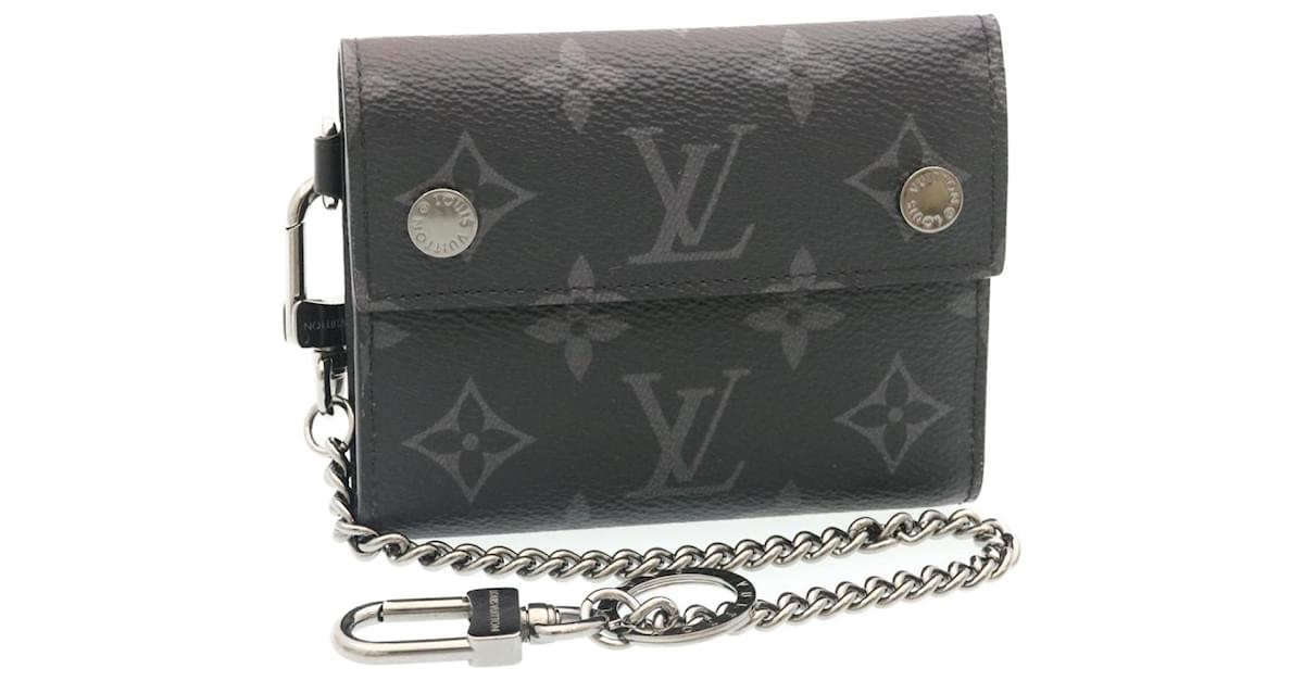 Louis Vuitton Monogram Eclipse Rivets Chain Wallet - Grey Wallets