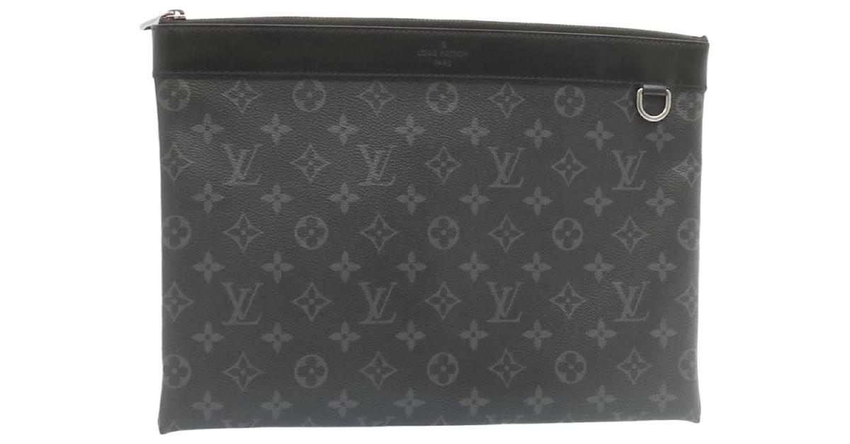 LOUIS VUITTON Monogram Eclipse Pochette Discovery Clutch Bag M62291 Auth  knn043