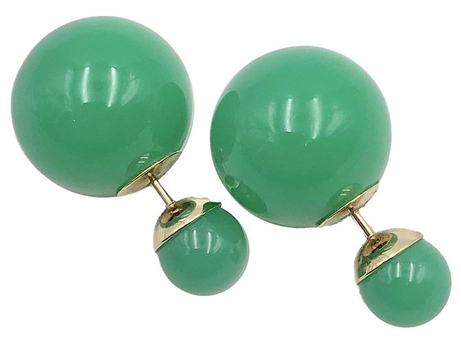 Dior Tribal earrings in jade green glass ref.462576 - Joli  display picture 2