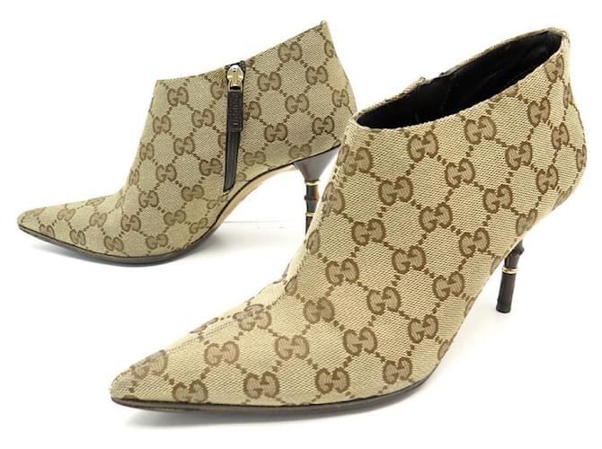 GUCCI SHOES BOOTS 182023 37 MONOGRAMMED CANVAS GG LOW BOOTS SHOES