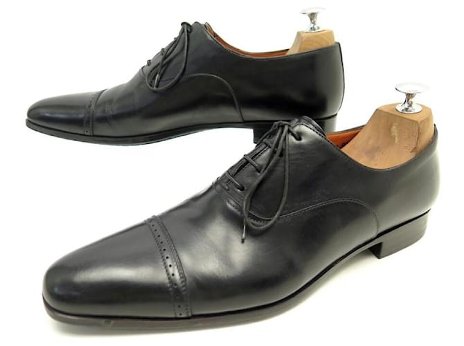 靴 Santoni Black Straight Tip Dress Shoes Santoni Black Straight Tip Dress Shoes Santoni Black Dress Shoes