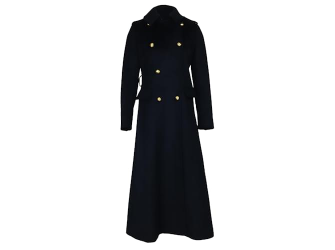 Michael Michael Kors Military Long Coat in Blue Wool Navy blue ref