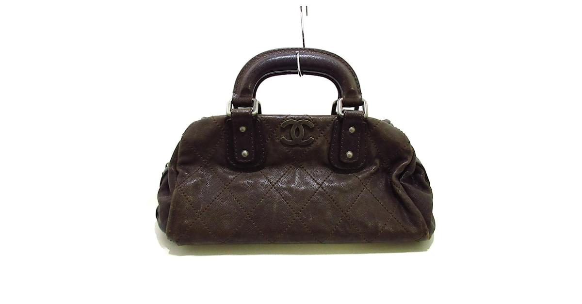CHANEL Caviar Outdoor Ligne Small Doctor Bag Brown 436080